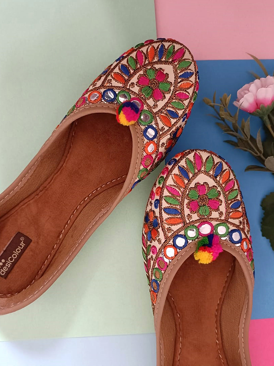 Women's Mirror Forest Womens Indian Ethnic Comfort Footwear