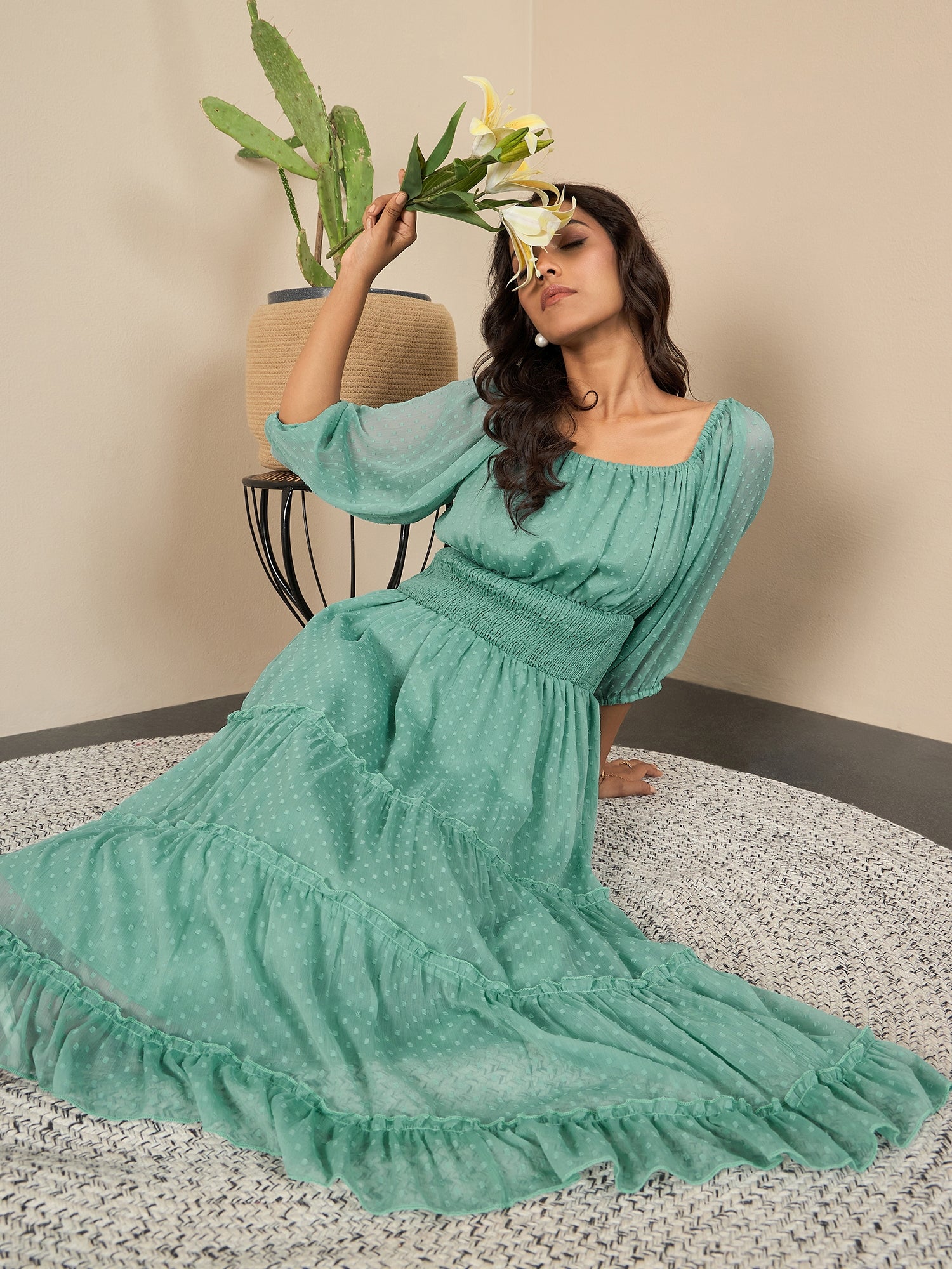 Women's Green Polyester Lycra Solid Dress Green / S | Trendia Global Women's Green Polyester Lycra Solid Dress Green / S | Trendia Global