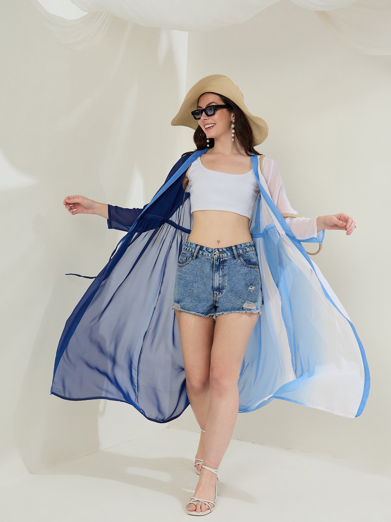 Women's Black & Blue Contrast Stripe Co-Ord Set