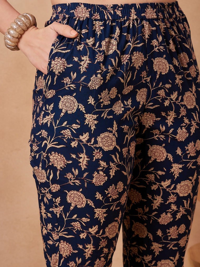 Women's Navy Beige Coord Set