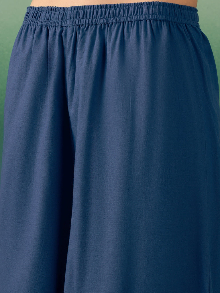 Women's Midnight Blue Kurta Palazzo Set
