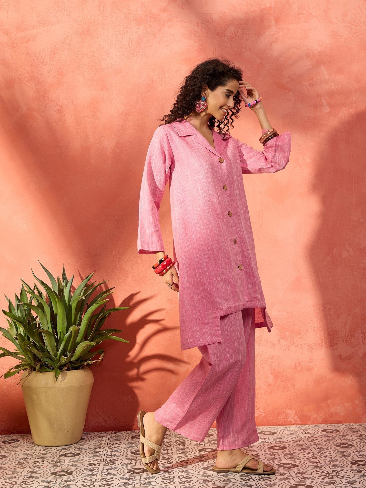 Women's Sweet Pink Handloom Set - InWeave