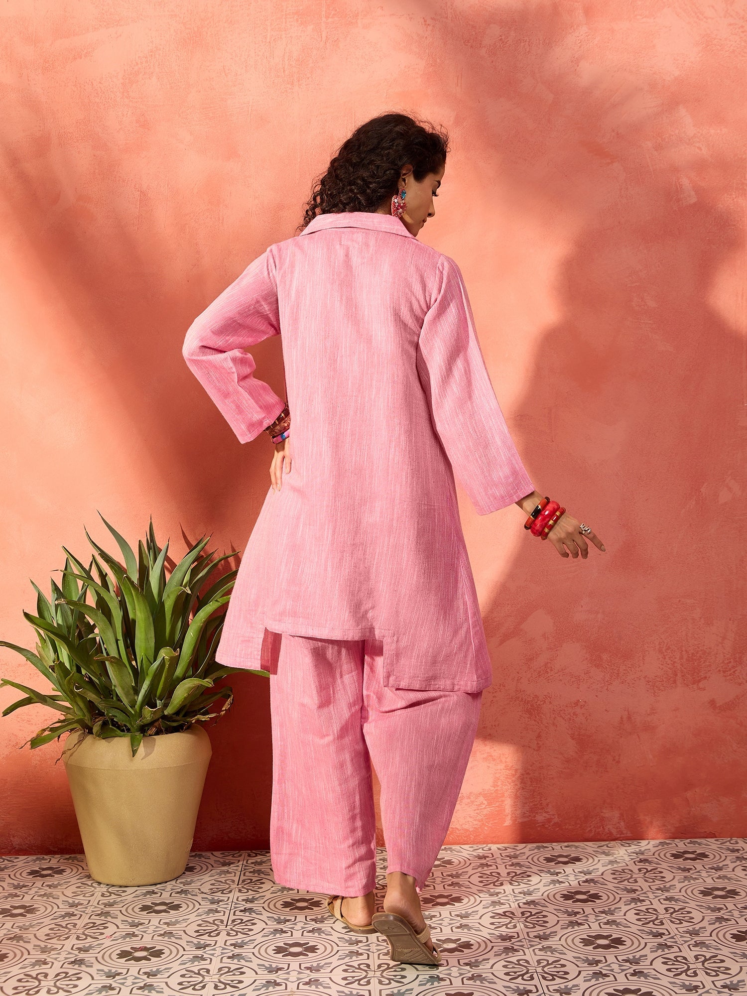 Women's Sweet Pink Handloom Set - InWeave