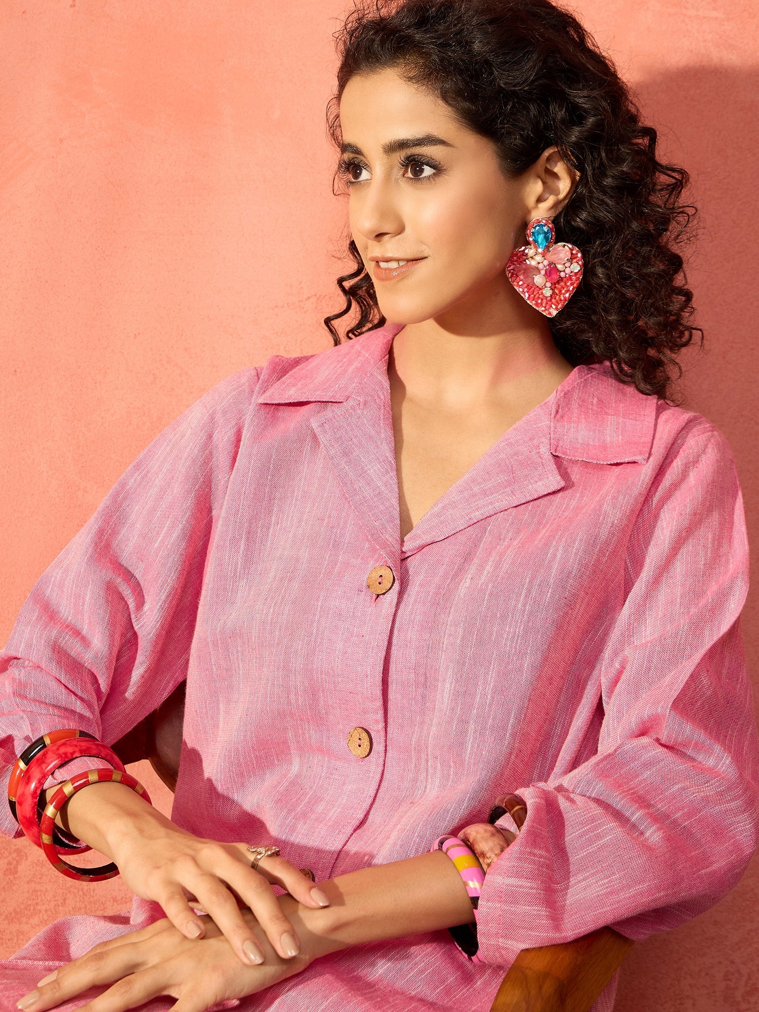 Women's Sweet Pink Handloom Set - InWeave