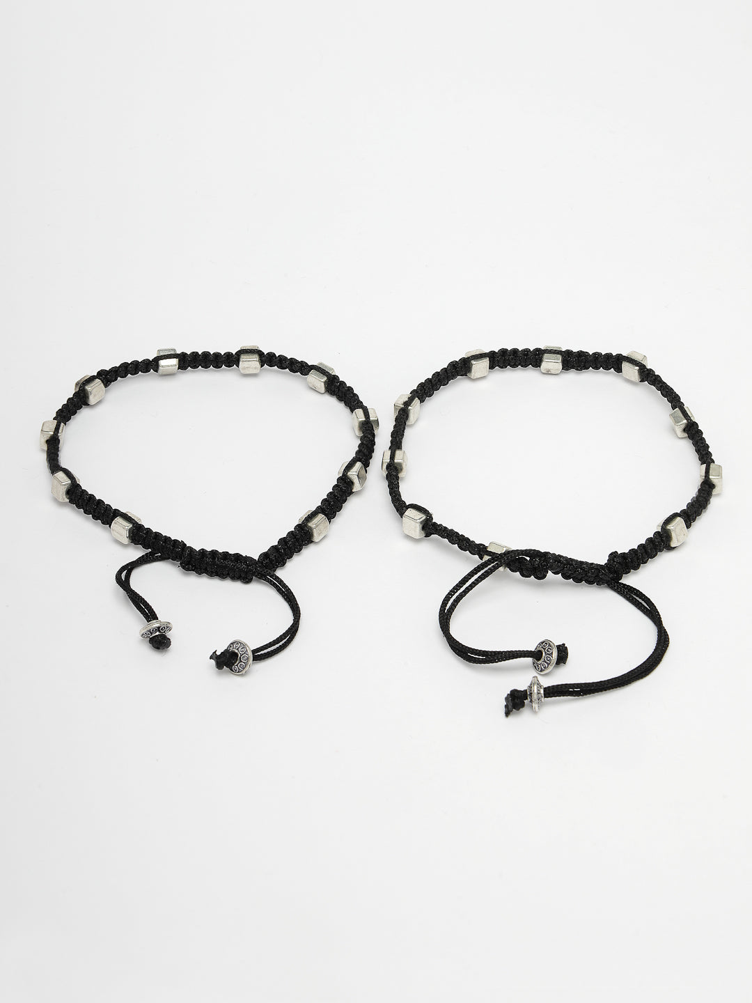 Women's Evil Eye Adjustable Black Anklets
