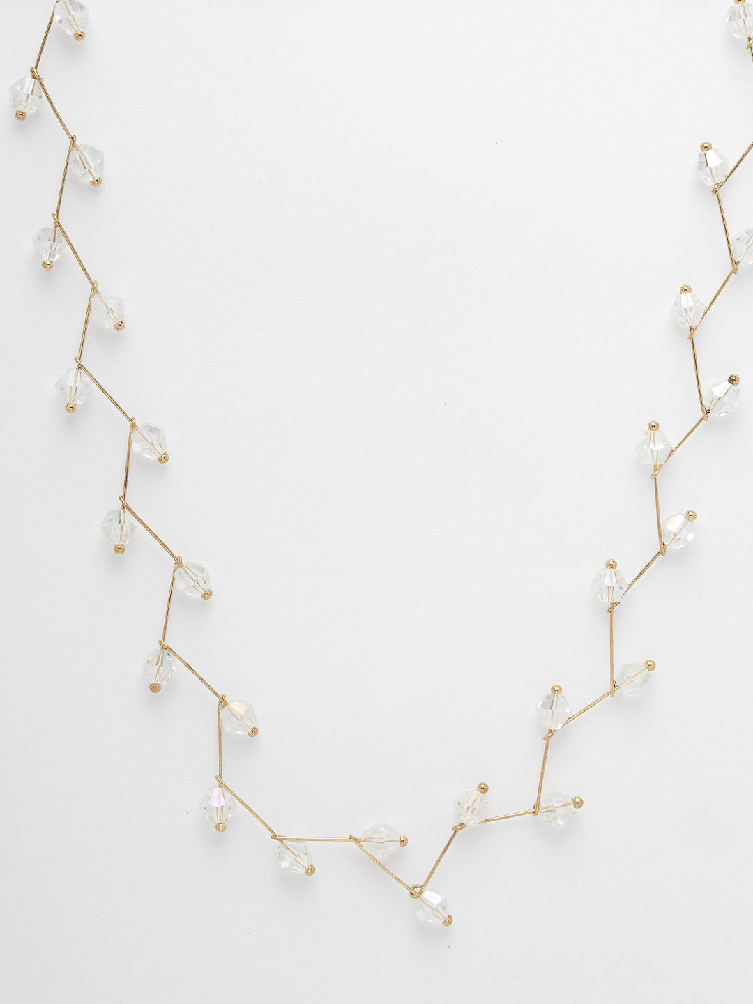 Women's Gold Plated Chain transparent beads Necklace