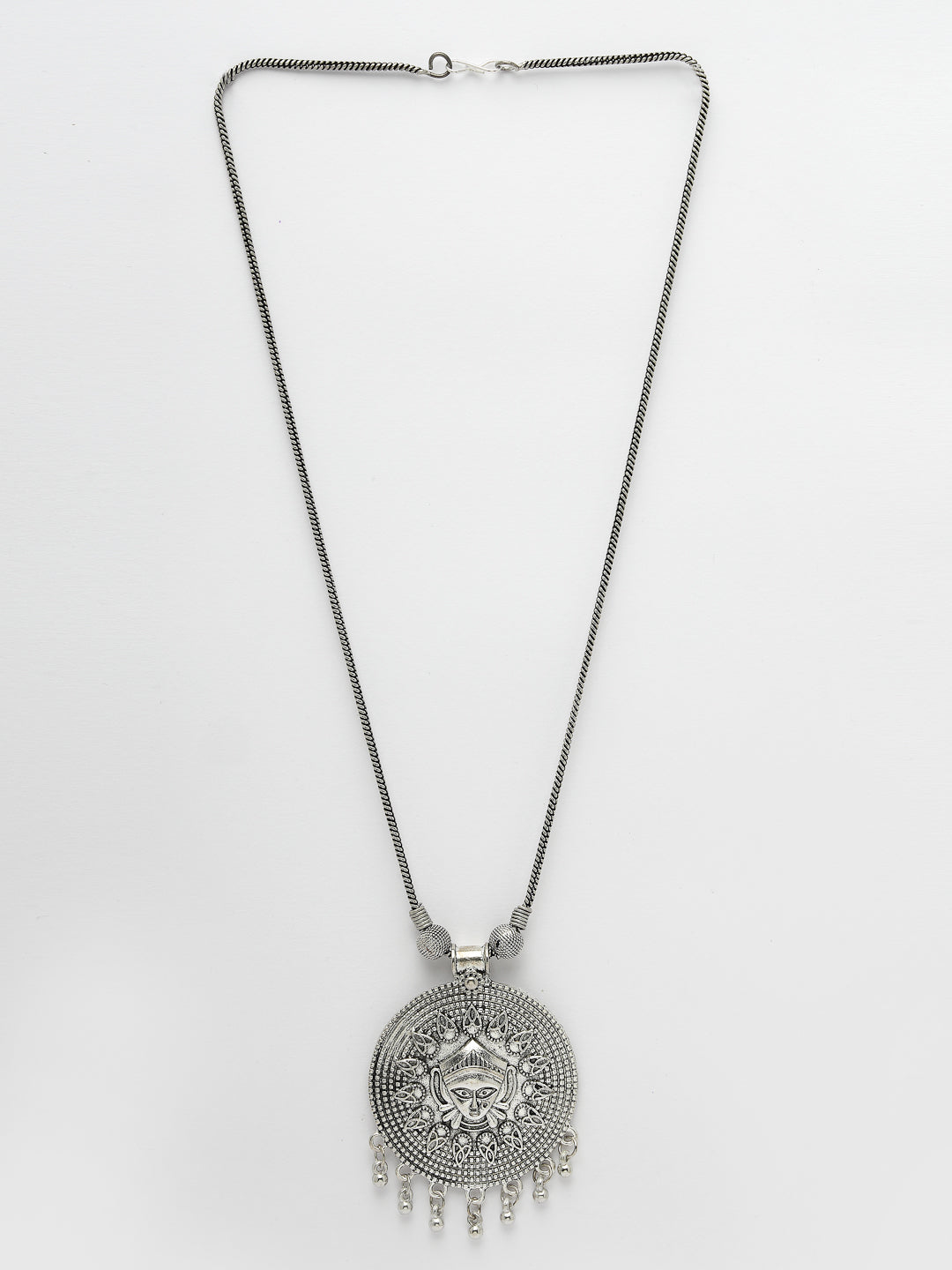 Women's Elegant Silver Oxidised Brass Necklace - NVR