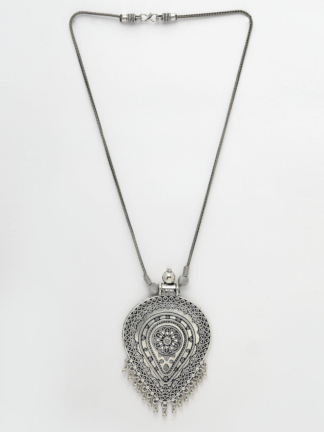 Women's Elegant Silver Oxidised Brass Necklace