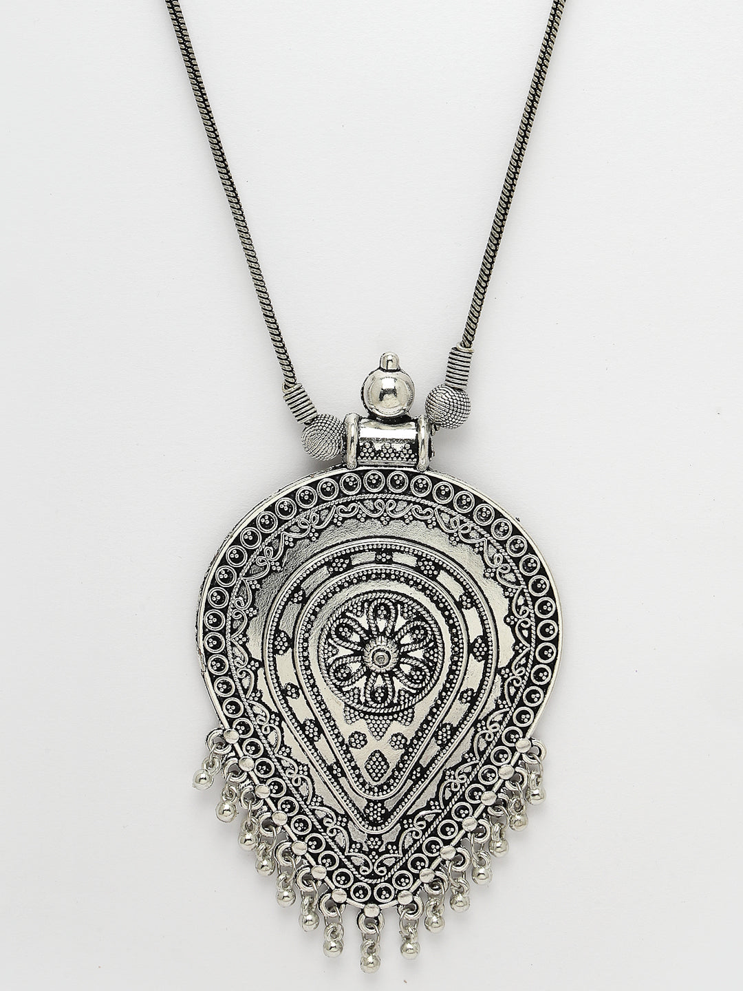 Women's Elegant Silver Oxidised Brass Necklace