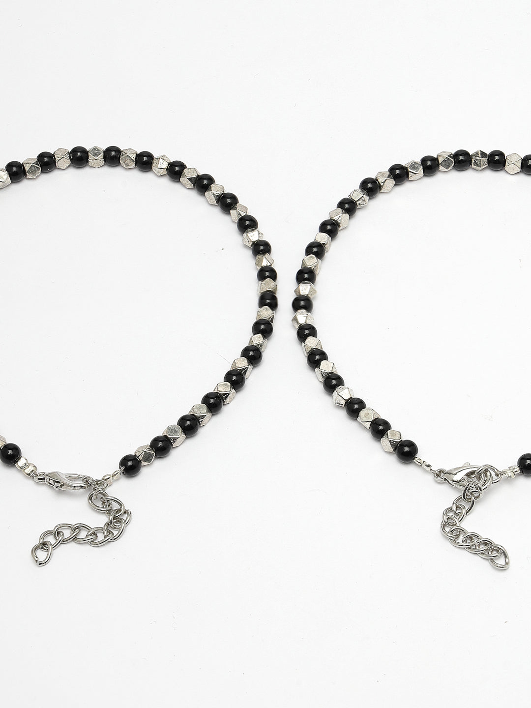 Women's Evil Eye Black & Silver Anklets