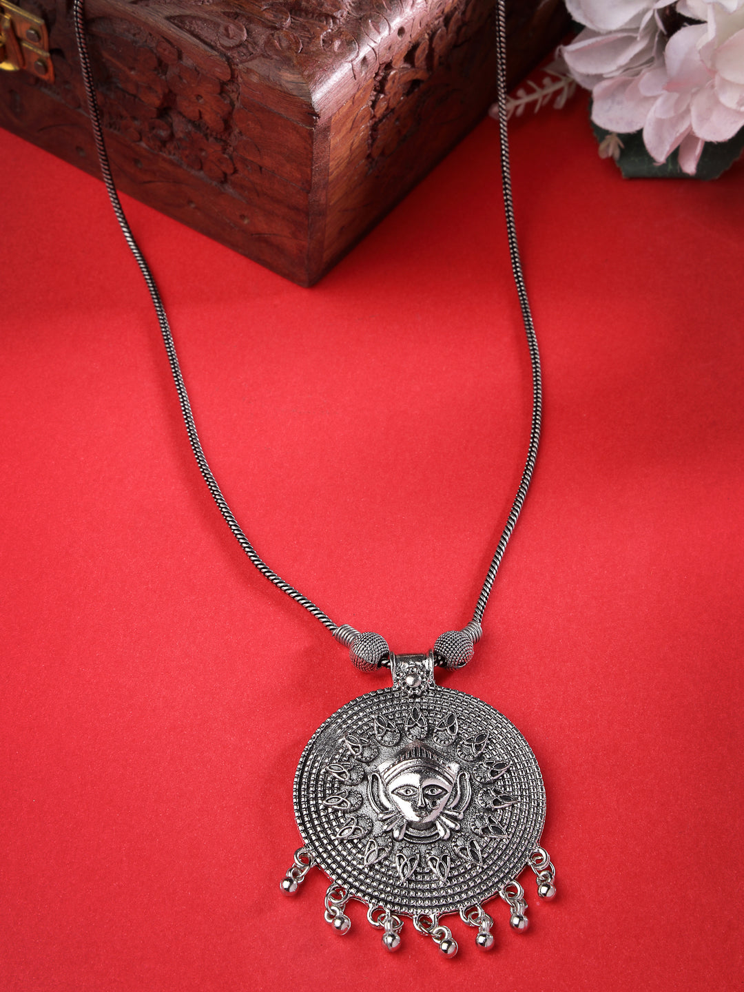 Women's Elegant Silver Oxidised Brass Necklace