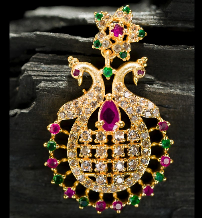 Women's Stone Fancy Tops Gold Plated