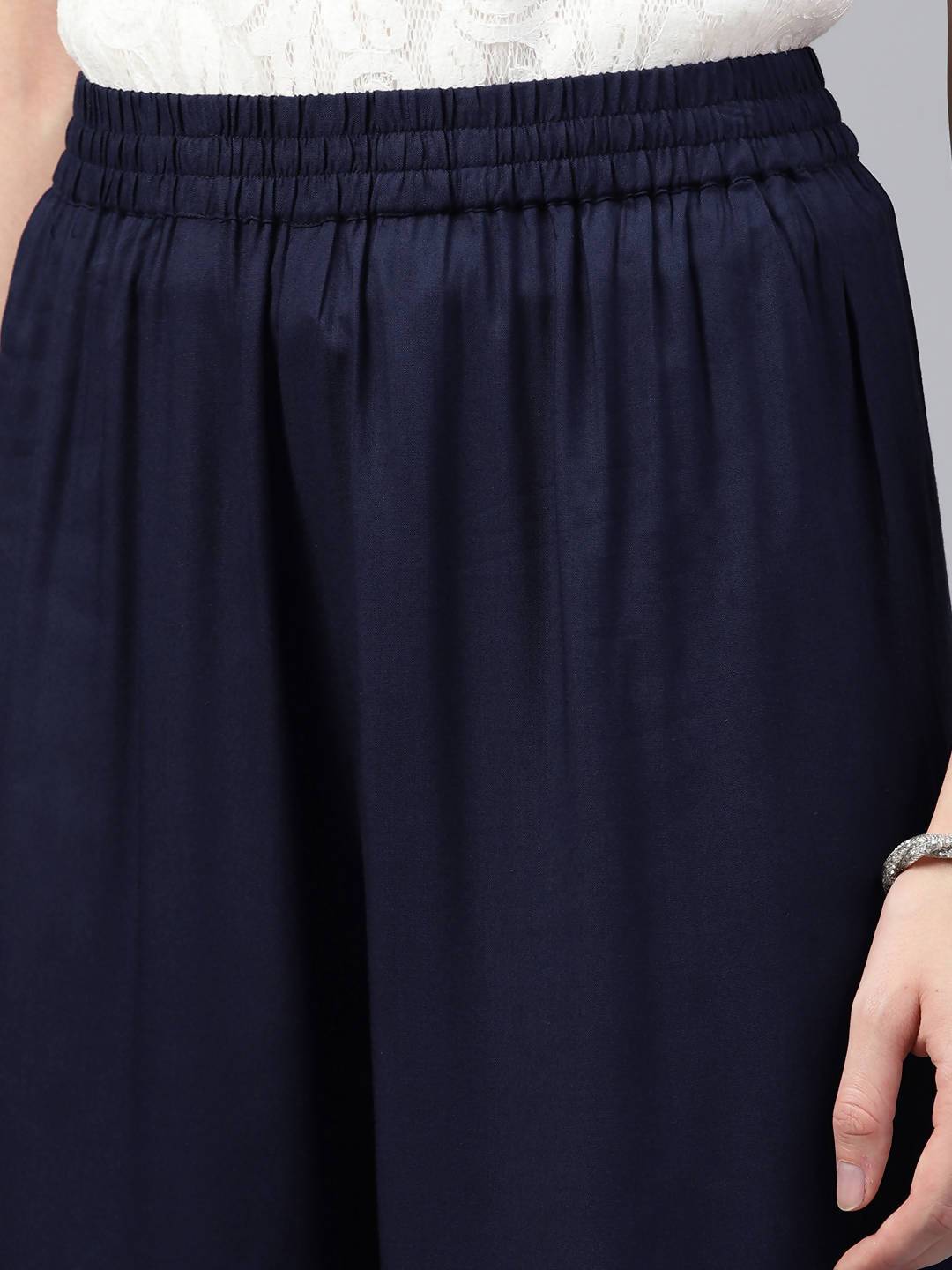 Women's Rayon Embellished Wide-Leg Palazzo