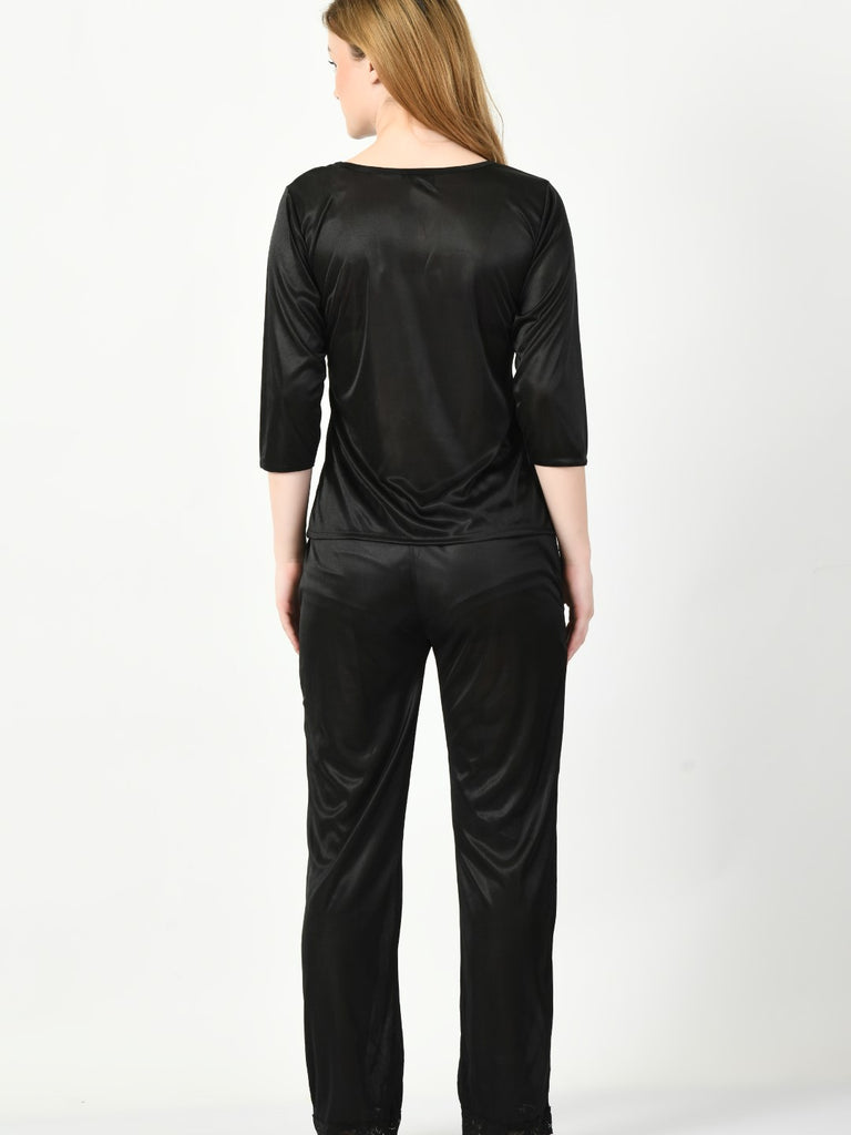 Women's Satin Black Nightdress
