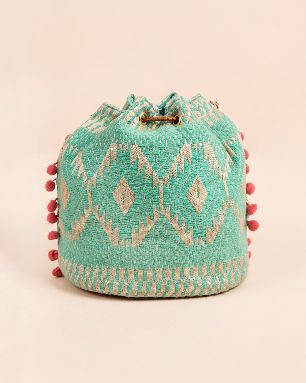 Satin Stitch Bucket Mint Sling Bag - Chumbak