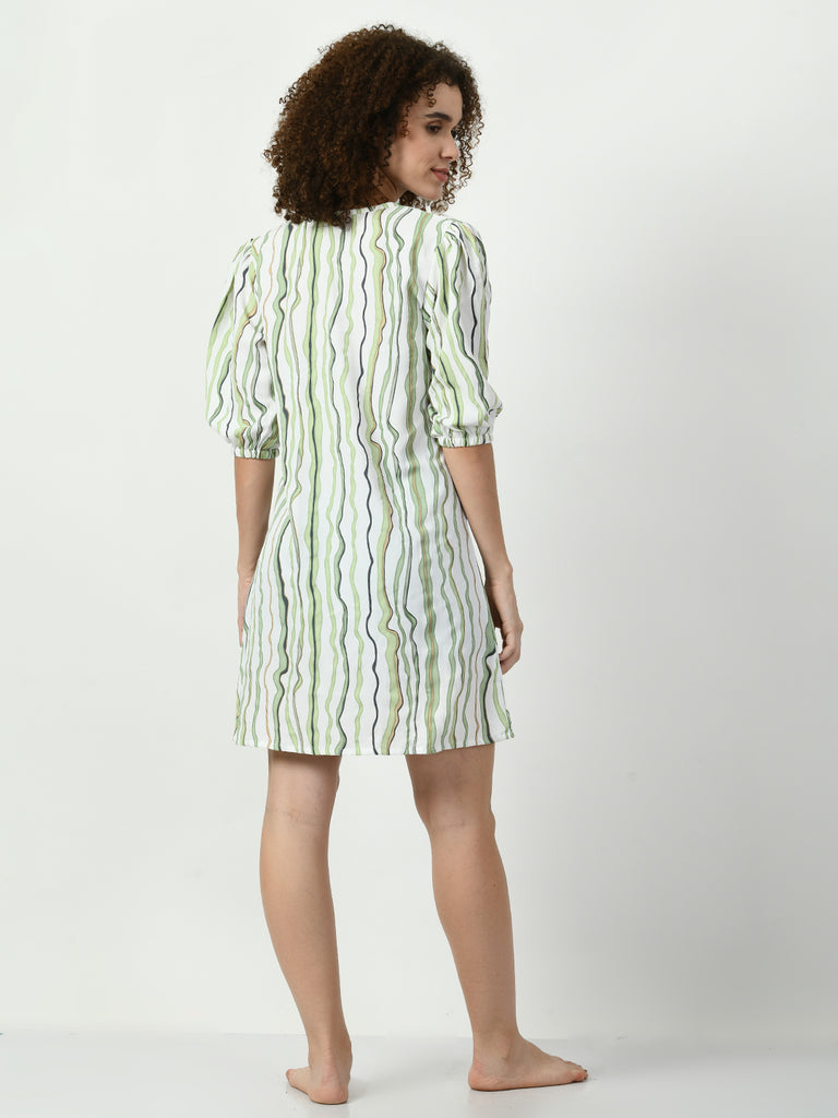 Women's Viscose Rayon Green Nightdress