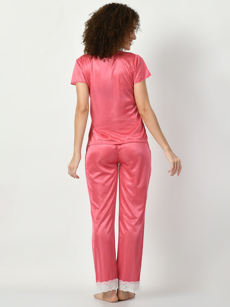 Women's Satin Pink Nightdress