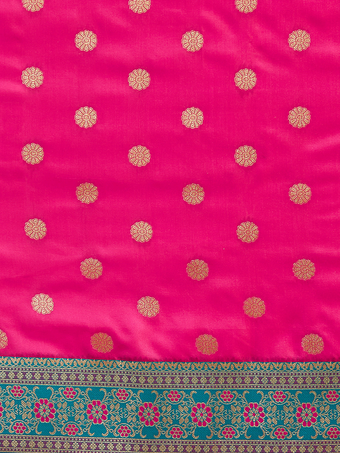 Women's Pink & Gold Satin Paisley Zari With Beautiful Pattu Banarasi Saree - Royal Dwells