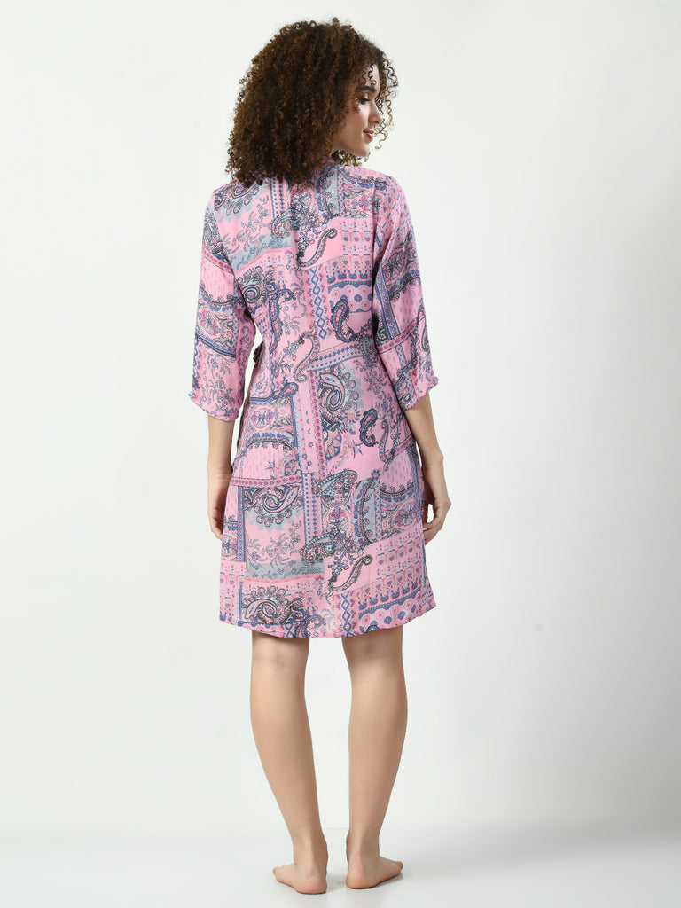 Women's Georgette Pink Nightdress