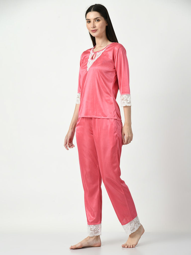 Women's Satin Pink Nightdress