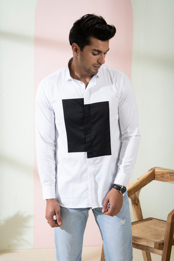 Men's White Color Elysian Shirt Full Sleeves Casual Shirt