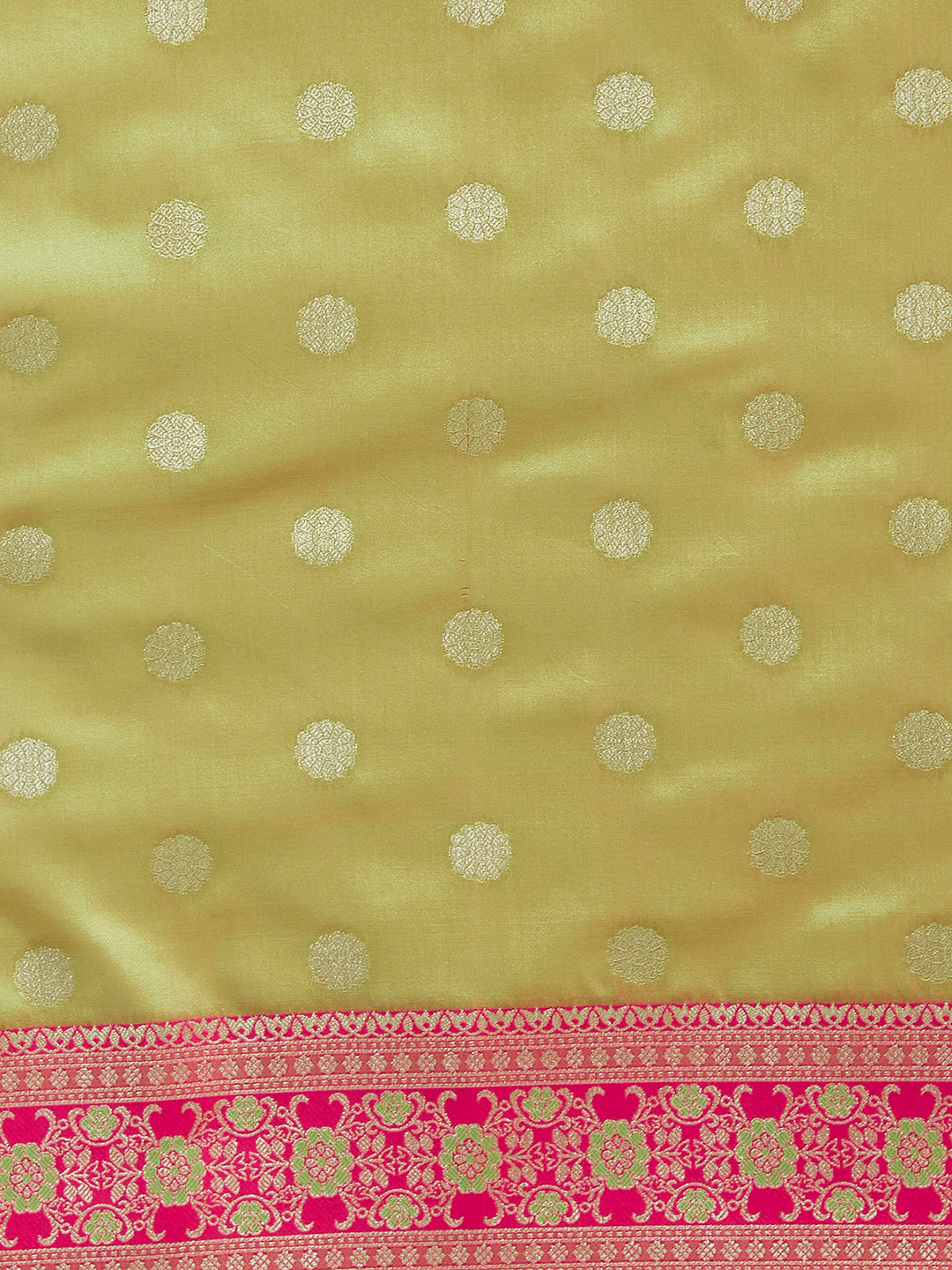 Women's Olive & Gold Satin Paisley Zari With Beautiful Pattu Banarasi Saree - Royal Dwells