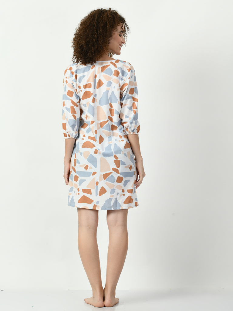 Women's Viscose Rayon Brown Nightdress