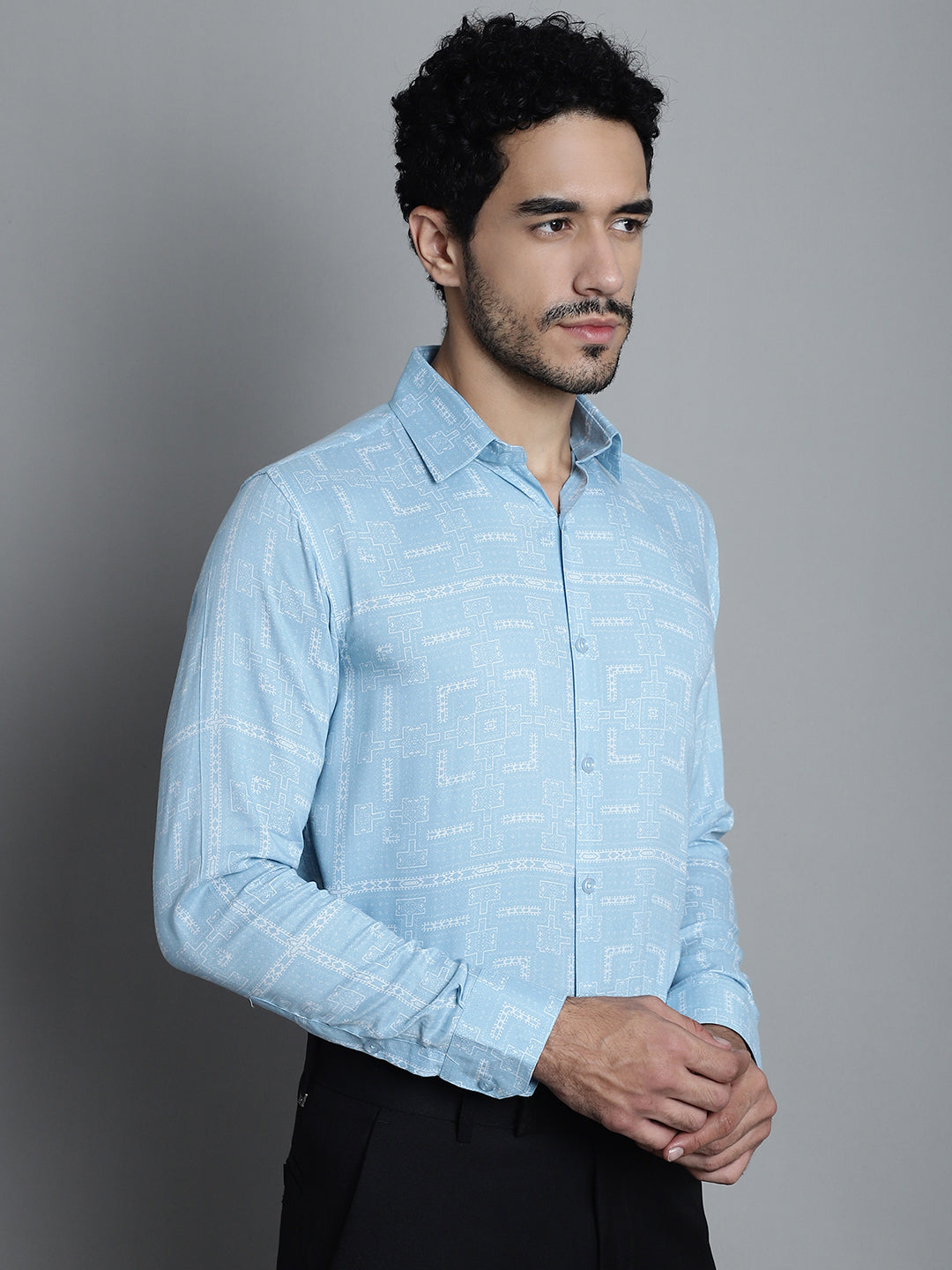 Men's Geometric Printed Formal Shirts - Taantav