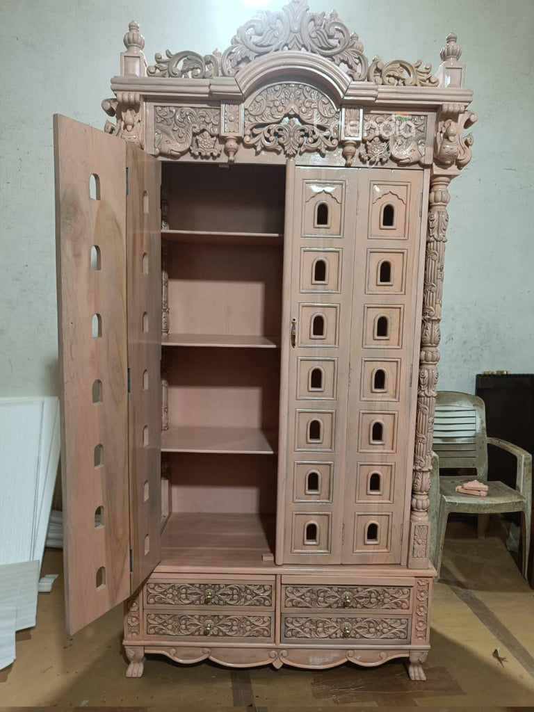 Hand-Carved Solid Teak Wood Temple