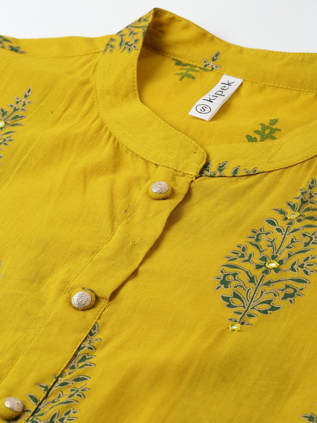 Women's Mustard Yellow Cotton Anarkali Kurta by Kip
