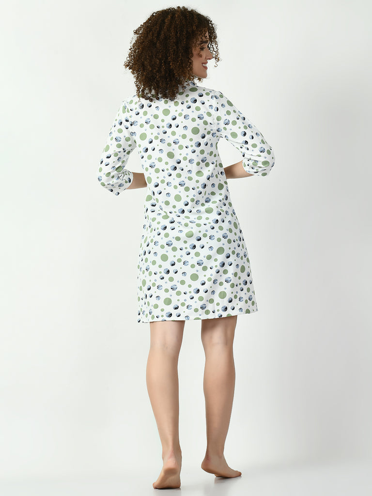 Women's Georgette Green Nightdress