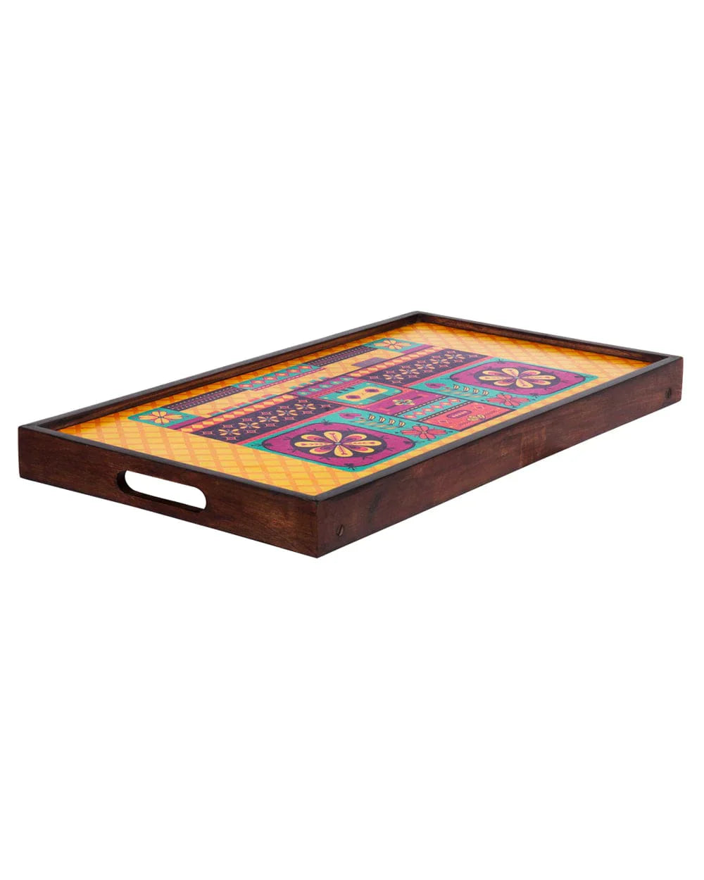 Floral Boombox Foldable Breakfast Table- Yellow - Chumbak