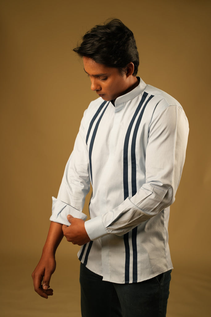 Men's Blue Color Blue Lina Shirt Full Sleeves Casual Shirt