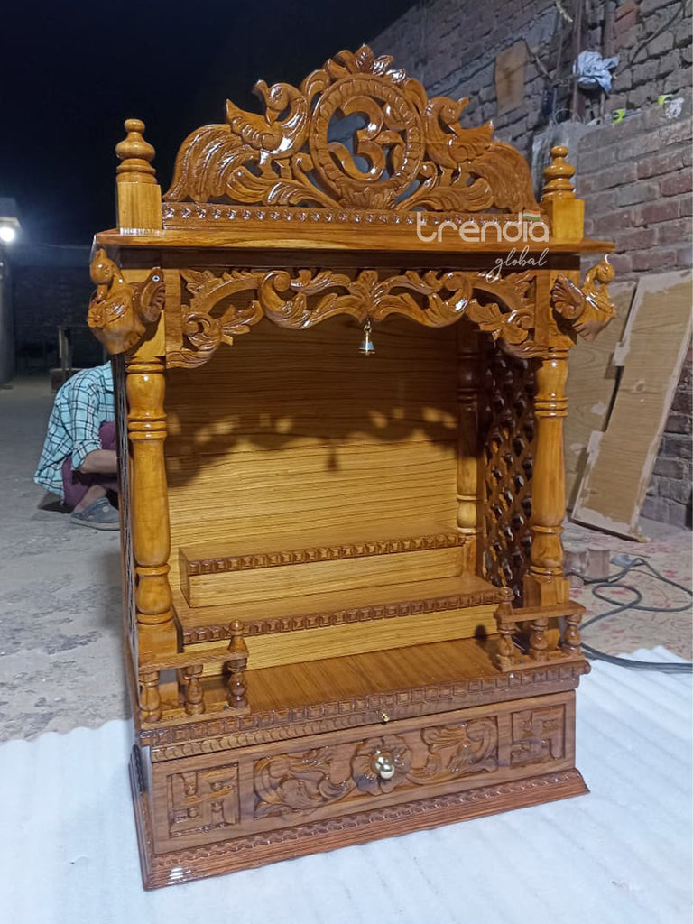 Traditional Teak Wood Mandir for Home