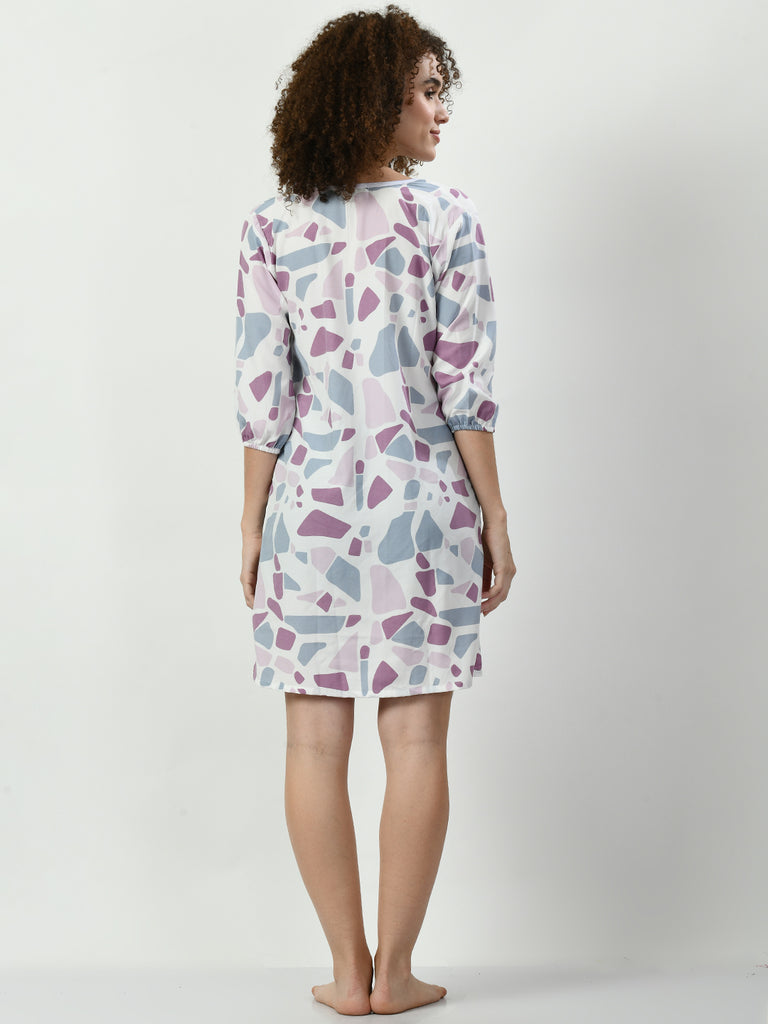 Women's Viscose Rayon Maroon Nightdress