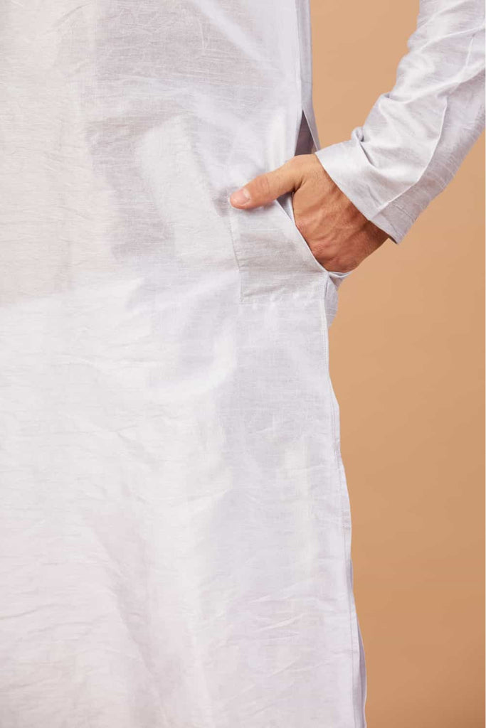 Men's Blue Color Manatee Basik Kurta Cotton