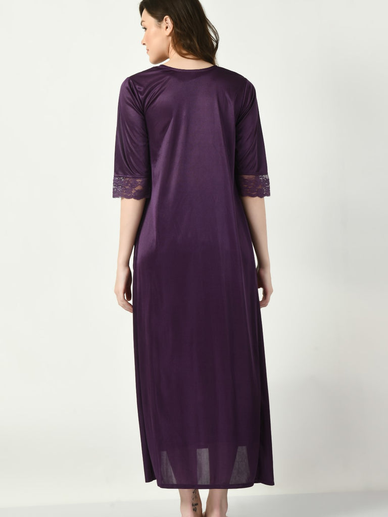 Women's Satin Purple Nightdress