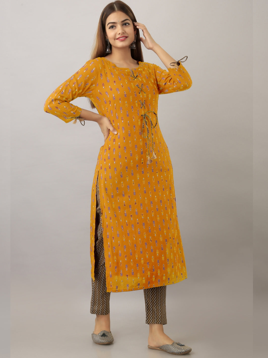 Women's Stylish Straight Kurta In Mustard - Jaipurite