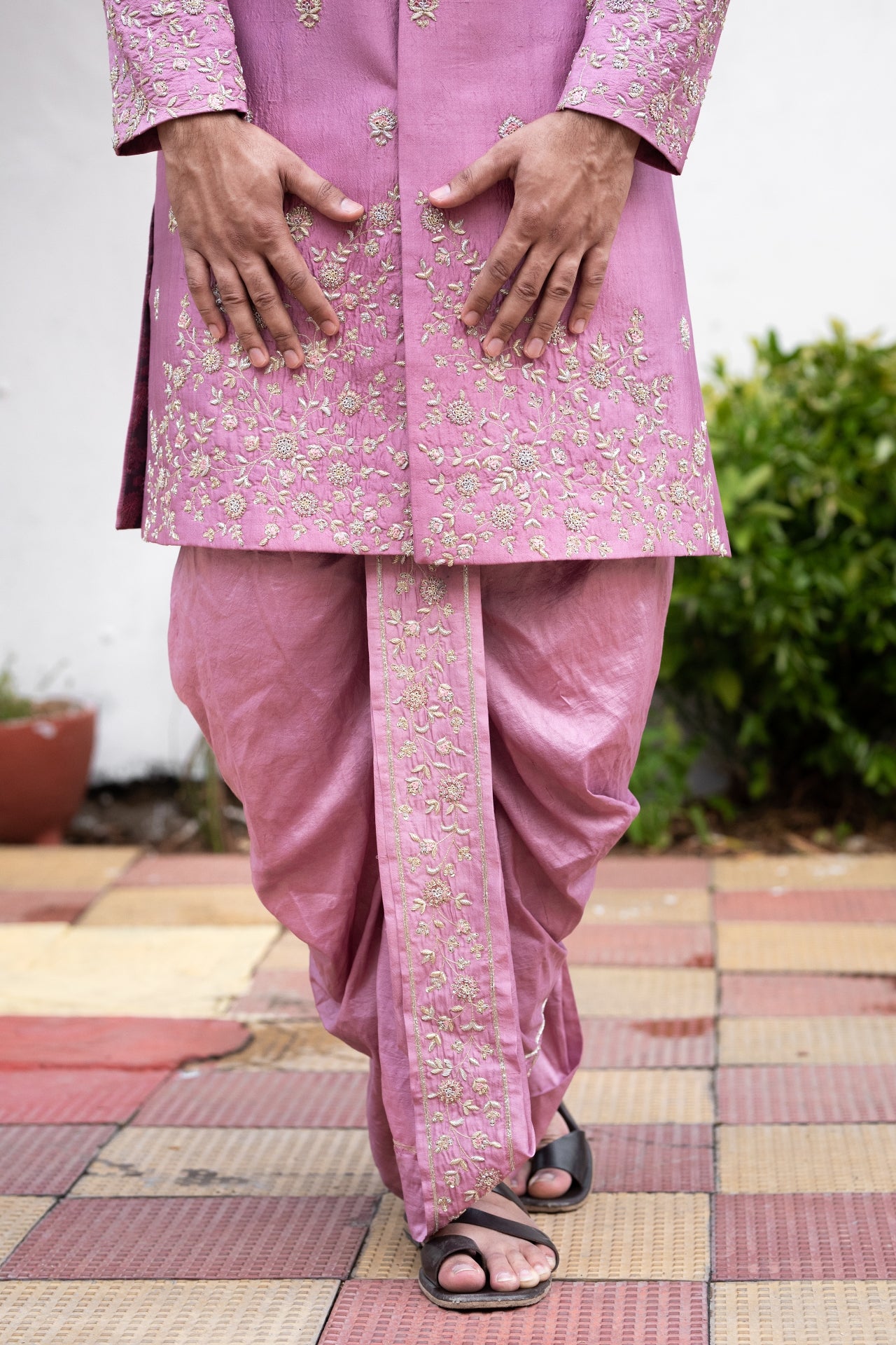 Men's Dusty Purple Sherwani Sets - Hilo Design
