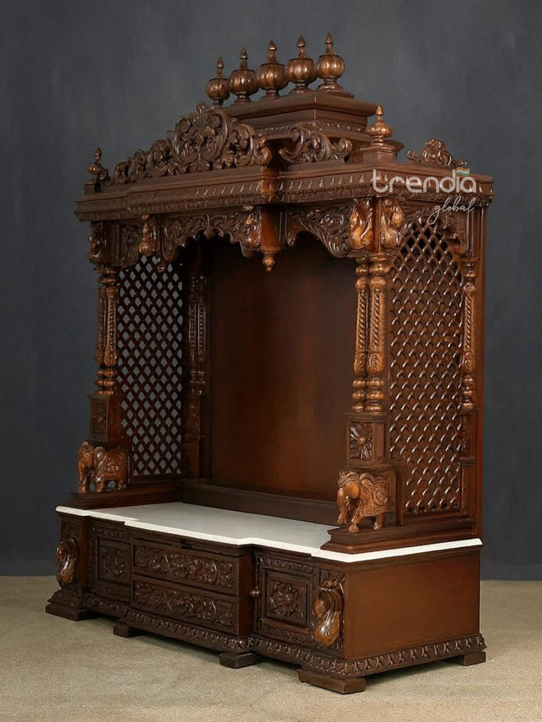 Wooden temple solid Teakwood Handmade Customizable Home Wooden Temple Large Wooden Mandir All Handcrafted Carving Temple Polished Mandir