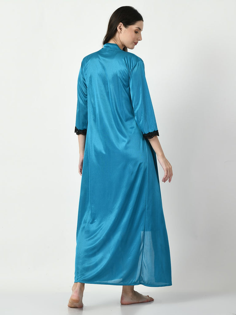 Women's Satin Blue Nightdress
