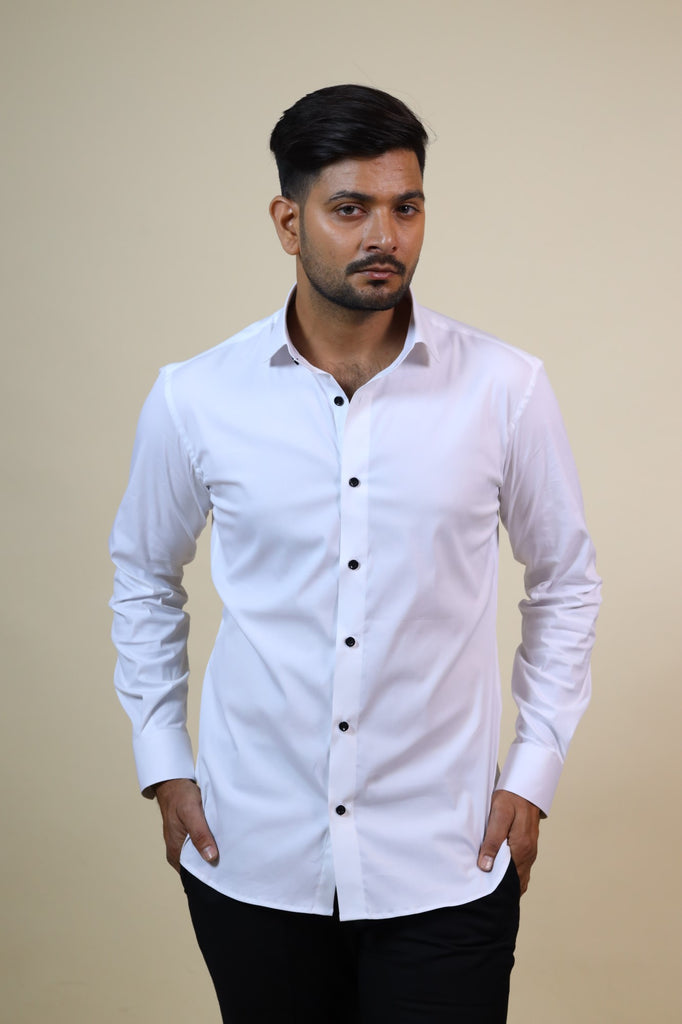 Men's White Color Eirian Designer White Shirt Full Sleeves Casual Shirt