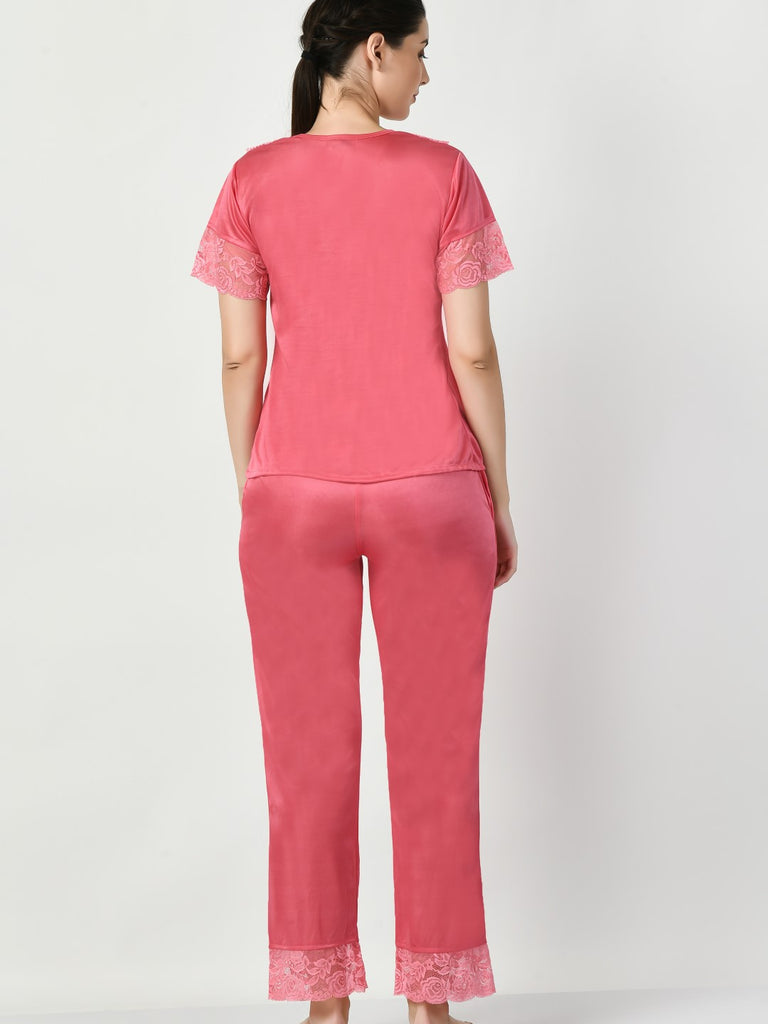 Women's Satin Pink Nightdress