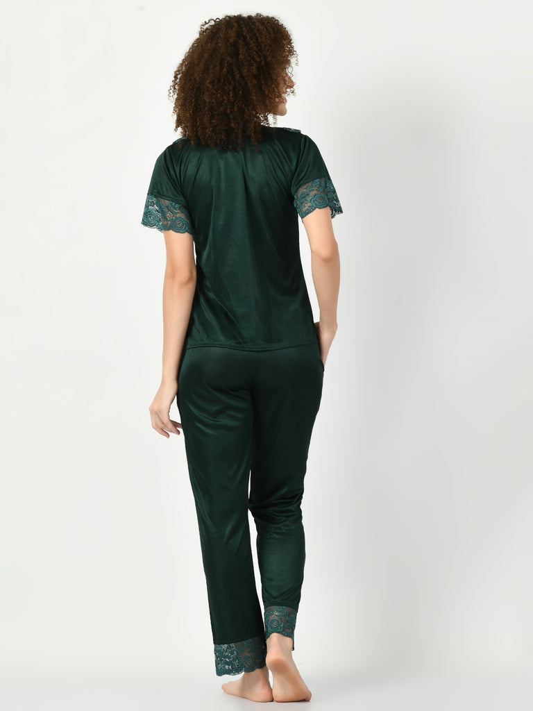 Women's Satin Green Nightdress