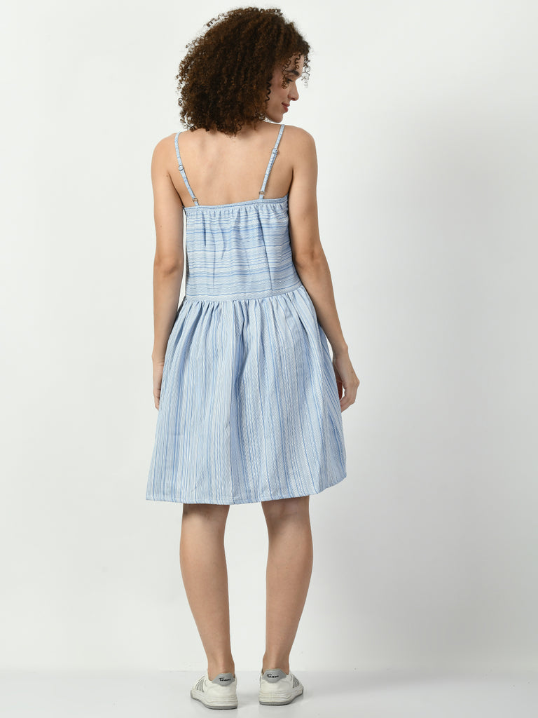 Women's Viscose Rayon Blue Nightdress