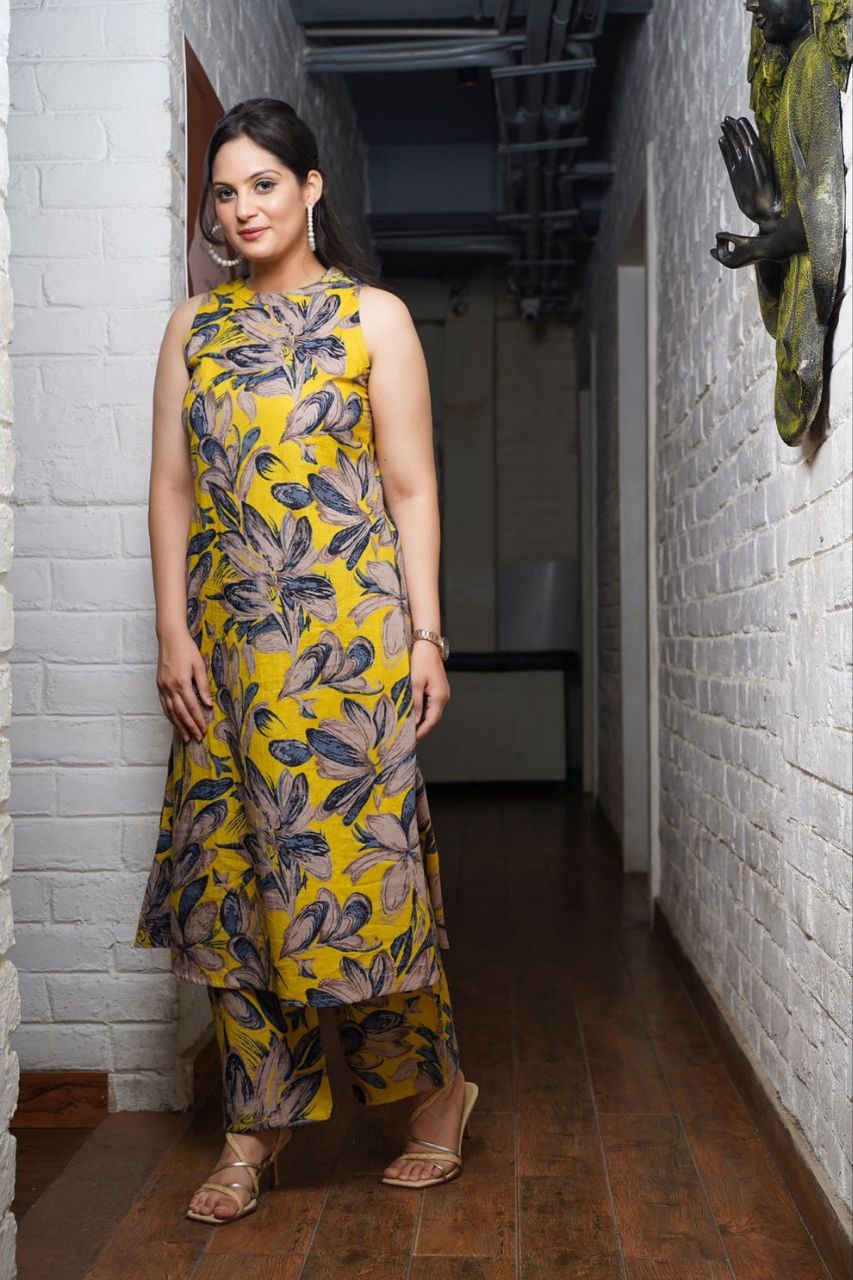 Women's Floral Printed Knee Length Rayon Co-ords Set