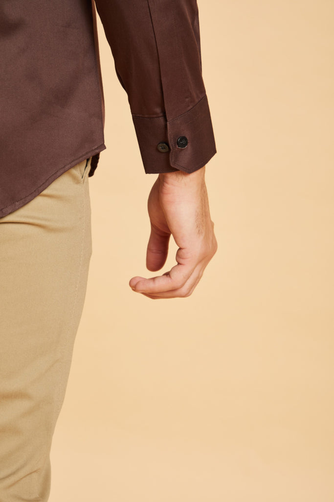 Men's Brown Color Browned Pattern Shirt Full Sleeves Casual Shirt