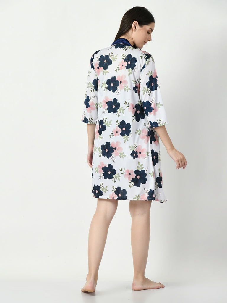 Women's Satin Blue Nightdress