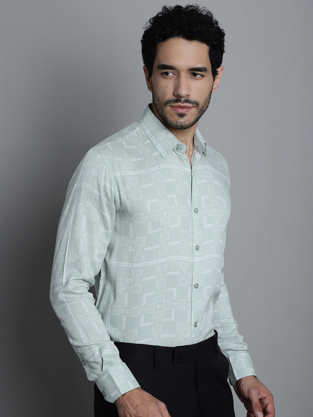 Men's Geometric Printed Formal Shirts - Taantav