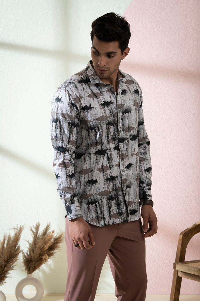 Men's Black Color Caron Full Sleeves Shirt